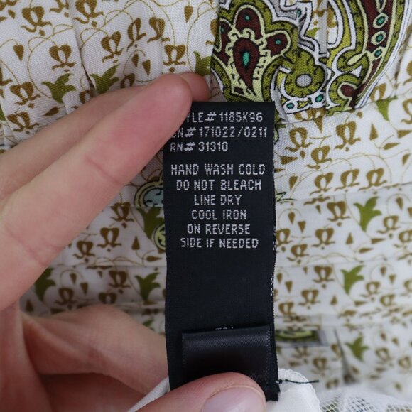 BCX Paisley Sundress Women 9 White Boho Garden Party Cruise Vacation Hippie - Picture 5 of 10